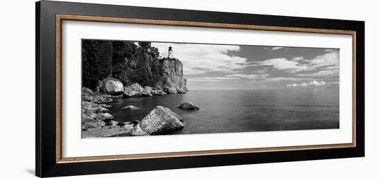 Lighthouse on a Cliff, Split Rock Lighthouse, Lake Superior, Minnesota, USA-null-Framed Photographic Print