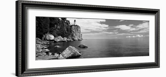 Lighthouse on a Cliff, Split Rock Lighthouse, Lake Superior, Minnesota, USA-null-Framed Photographic Print