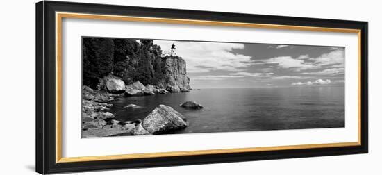 Lighthouse on a Cliff, Split Rock Lighthouse, Lake Superior, Minnesota, USA-null-Framed Photographic Print