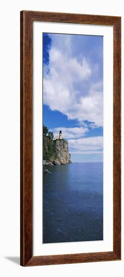 Lighthouse on a cliff, Split Rock Lighthouse, Lake Superior, Minnesota, USA-null-Framed Photographic Print