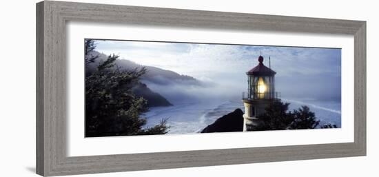 Lighthouse on a Hill, Heceta Head Lighthouse, Heceta Head, Lane County, Oregon, USA-null-Framed Photographic Print