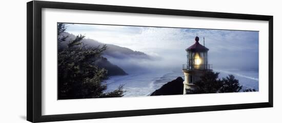 Lighthouse on a Hill, Heceta Head Lighthouse, Heceta Head, Lane County, Oregon, USA-null-Framed Photographic Print