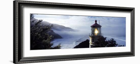 Lighthouse on a Hill, Heceta Head Lighthouse, Heceta Head, Lane County, Oregon, USA-null-Framed Photographic Print