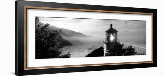 Lighthouse on a Hill, Heceta Head Lighthouse, Heceta Head, Lane County, Oregon, USA-null-Framed Photographic Print