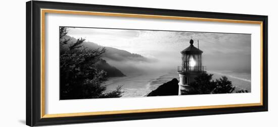 Lighthouse on a Hill, Heceta Head Lighthouse, Heceta Head, Lane County, Oregon, USA-null-Framed Photographic Print