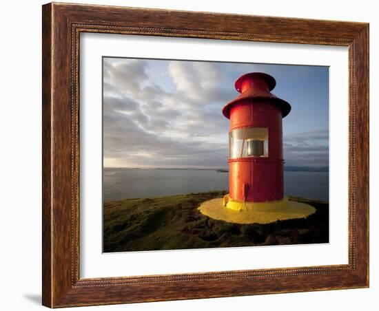 Lighthouse on Bluff Above Stykkisholmer, Iceland-Dave Bartruff-Framed Photographic Print