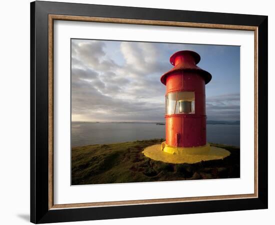 Lighthouse on Bluff Above Stykkisholmer, Iceland-Dave Bartruff-Framed Photographic Print