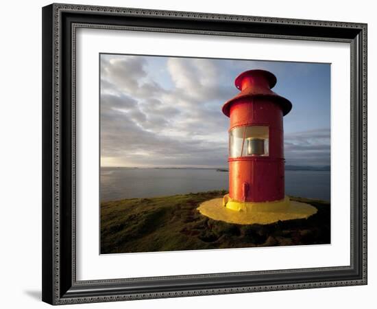 Lighthouse on Bluff Above Stykkisholmer, Iceland-Dave Bartruff-Framed Photographic Print