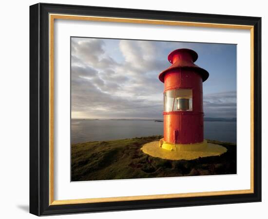 Lighthouse on Bluff Above Stykkisholmer, Iceland-Dave Bartruff-Framed Photographic Print