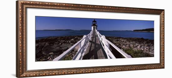 Lighthouse on Coast, Marshall Point Lighthouse, Built 1832, Rebuilt 1858, Port Clyde, Maine, USA-null-Framed Photographic Print