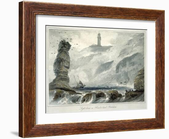 'Lighthouse on Flamborough Head', Yorkshire, 1822-William Daniell-Framed Giclee Print