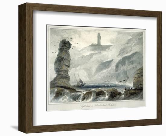 'Lighthouse on Flamborough Head', Yorkshire, 1822-William Daniell-Framed Giclee Print