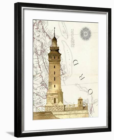 Lighthouse On Rock-Fab Funky-Framed Art Print