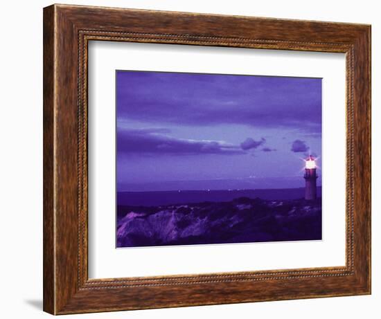 Lighthouse on Rocky Shore, Evening-Gary D^ Ercole-Framed Photographic Print