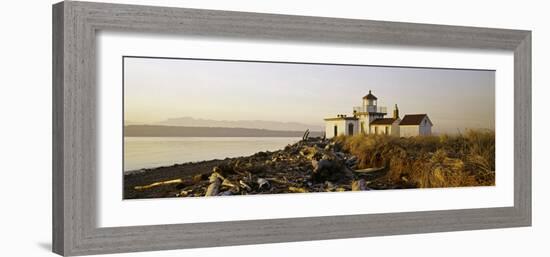 Lighthouse on the Beach, West Point Lighthouse, Seattle, King County, Washington State, USA-null-Framed Photographic Print