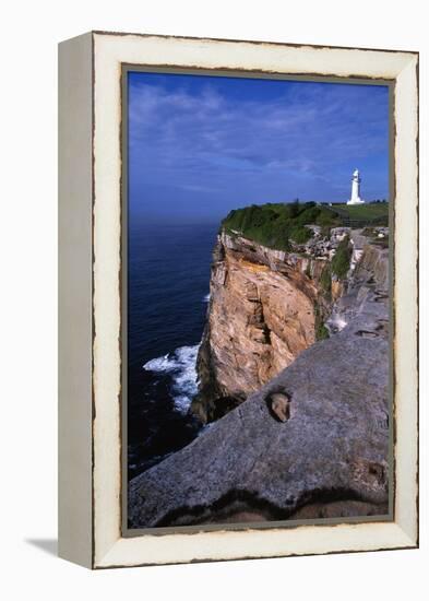 Lighthouse on the Cliff at the Gap, New South Wales, Australia-Natalie Tepper-Framed Stretched Canvas