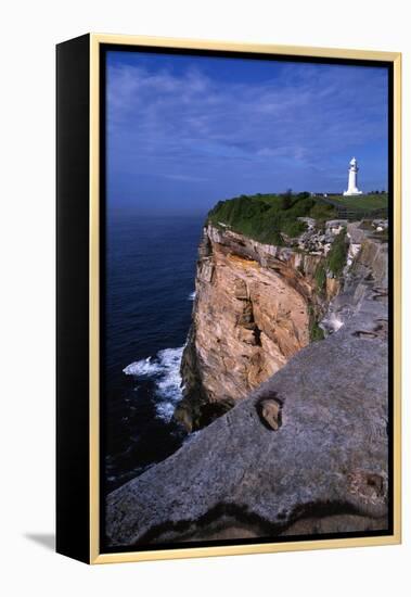 Lighthouse on the Cliff at the Gap, New South Wales, Australia-Natalie Tepper-Framed Stretched Canvas