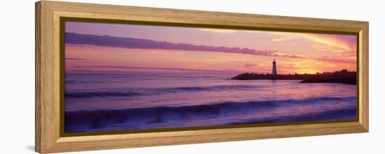 Lighthouse on the Coast at Dusk, Walton Lighthouse, Santa Cruz, California, USA-null-Framed Premier Image Canvas