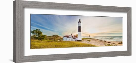 Lighthouse on the Coast, Big Sable Point Lighthouse, Lake Michigan, Ludington, Mason County-null-Framed Photographic Print