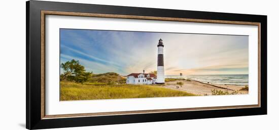 Lighthouse on the Coast, Big Sable Point Lighthouse, Lake Michigan, Ludington, Mason County-null-Framed Photographic Print