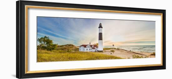 Lighthouse on the Coast, Big Sable Point Lighthouse, Lake Michigan, Ludington, Mason County-null-Framed Photographic Print