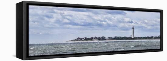Lighthouse on the coast, Cape May Lighthouse, New Jersey, USA-Panoramic Images-Framed Premier Image Canvas