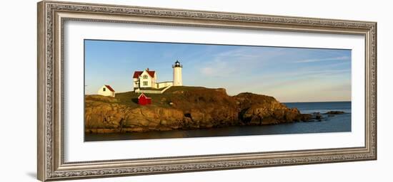 Lighthouse on the Coast, Cape Neddick Lighthouse, Cape Neddick, York, Maine, USA-null-Framed Photographic Print