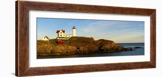 Lighthouse on the Coast, Cape Neddick Lighthouse, Cape Neddick, York, Maine, USA-null-Framed Photographic Print