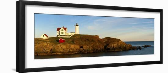 Lighthouse on the Coast, Cape Neddick Lighthouse, Cape Neddick, York, Maine, USA-null-Framed Photographic Print