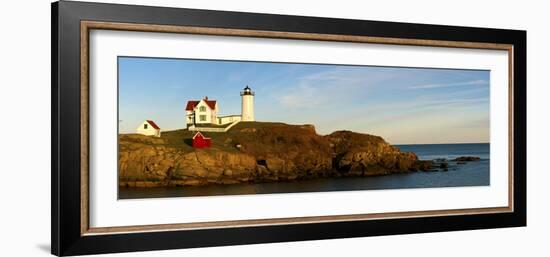 Lighthouse on the Coast, Cape Neddick Lighthouse, Cape Neddick, York, Maine, USA-null-Framed Photographic Print