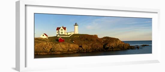 Lighthouse on the Coast, Cape Neddick Lighthouse, Cape Neddick, York, Maine, USA-null-Framed Photographic Print