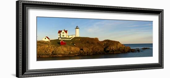 Lighthouse on the Coast, Cape Neddick Lighthouse, Cape Neddick, York, Maine, USA-null-Framed Photographic Print