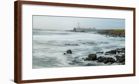 Lighthouse on the coast, Pigeon Point Light Station, Cabrillo Highway, California, USA-null-Framed Photographic Print