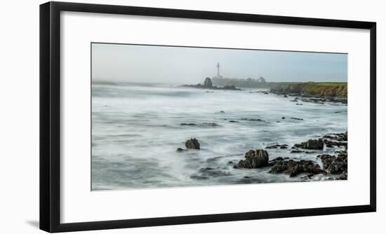 Lighthouse on the coast, Pigeon Point Light Station, Cabrillo Highway, California, USA-null-Framed Photographic Print
