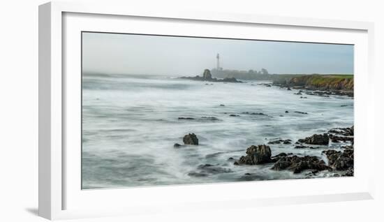 Lighthouse on the coast, Pigeon Point Light Station, Cabrillo Highway, California, USA-null-Framed Photographic Print