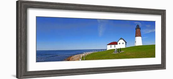 Lighthouse on the Coast, Point Judith Lighthouse, Narragansett Bay, Rhode Island, USA-null-Framed Photographic Print