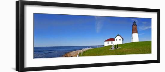 Lighthouse on the Coast, Point Judith Lighthouse, Narragansett Bay, Rhode Island, USA-null-Framed Photographic Print