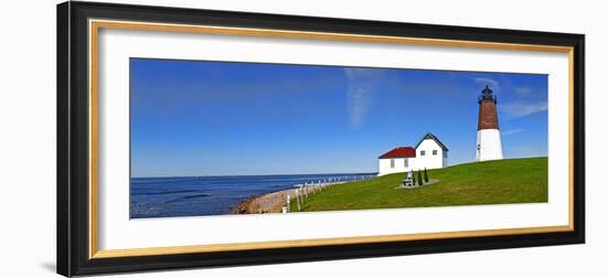 Lighthouse on the Coast, Point Judith Lighthouse, Narragansett Bay, Rhode Island, USA-null-Framed Photographic Print