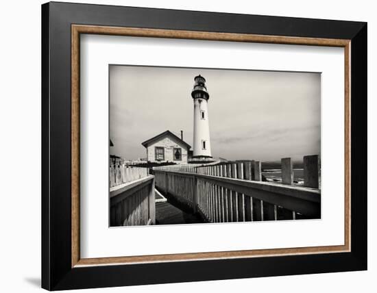 Lighthouse Perspective, Pigeon Point, California-George Oze-Framed Photographic Print