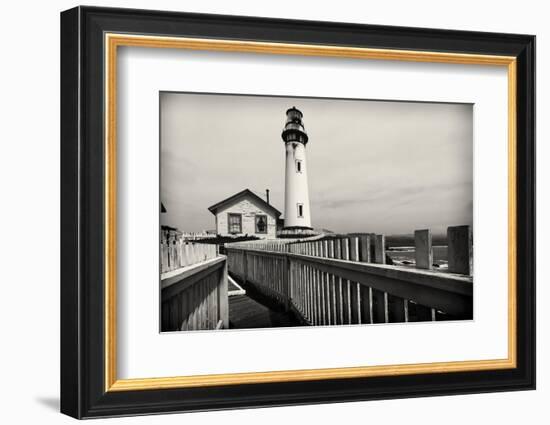 Lighthouse Perspective, Pigeon Point, California-George Oze-Framed Photographic Print