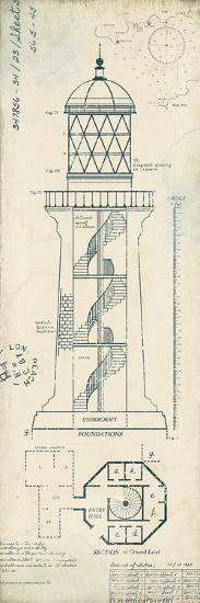 Lighthouse Plans I-The Vintage Collection-Giclee Print