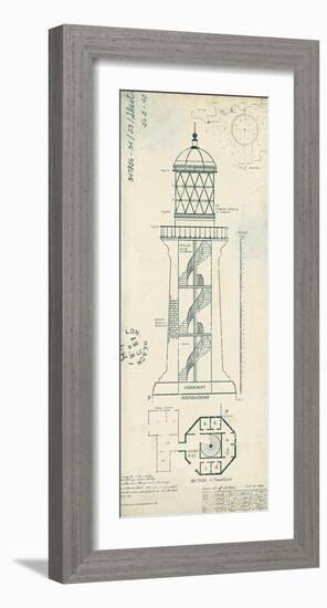 Lighthouse Plans I-The Vintage Collection-Framed Art Print