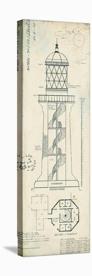 Lighthouse Plans I-The Vintage Collection-Framed Stretched Canvas