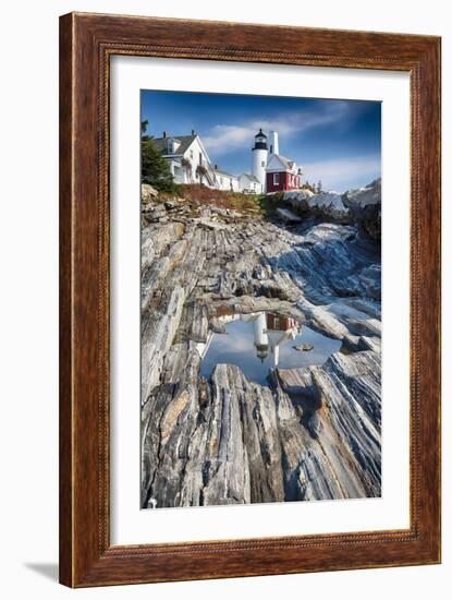 Lighthouse Reflection, Pemaquid Point, Maine-George Oze-Framed Photographic Print