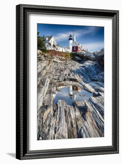 Lighthouse Reflection, Pemaquid Point, Maine-George Oze-Framed Photographic Print