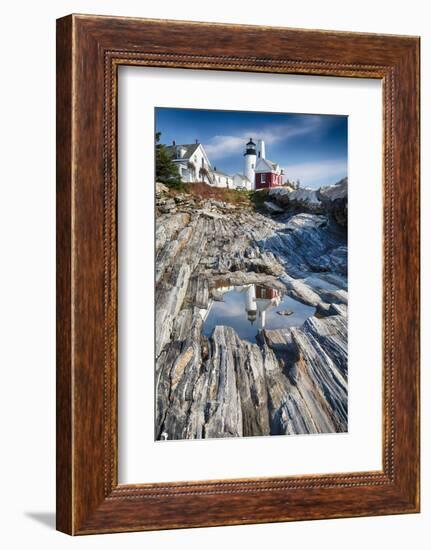 Lighthouse Reflection, Pemaquid Point, Maine-George Oze-Framed Photographic Print