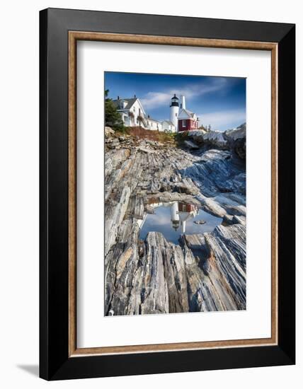 Lighthouse Reflection, Pemaquid Point, Maine-George Oze-Framed Photographic Print