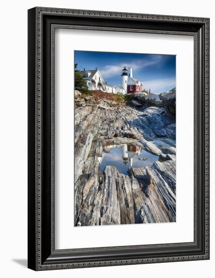 Lighthouse Reflection, Pemaquid Point, Maine-George Oze-Framed Photographic Print