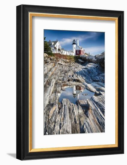 Lighthouse Reflection, Pemaquid Point, Maine-George Oze-Framed Photographic Print