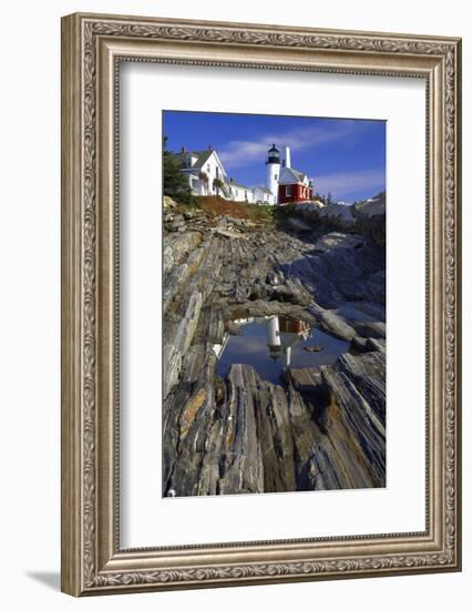 Lighthouse Reflection Pemaquid Point Maine-George Oze-Framed Photographic Print